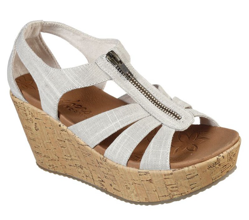 Skechers Dam Beige Kilar Sandaler - Brit - Living Heights - Sverige (HRZKO-0126)